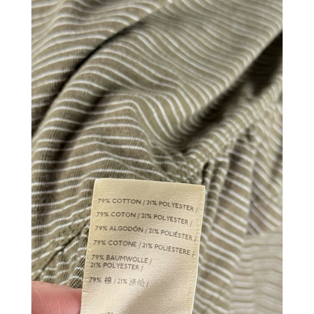 Anthropologie Striped Ruffle Peplum Cami Tank Top Olive Green Small - Picture 8 of 8